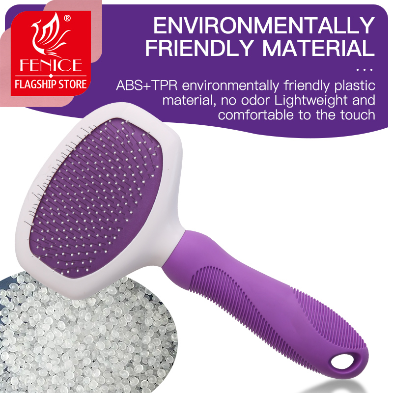 Fenice Pet Grooming Round Head Needle Comb Dog Cat Massage Comb Brush Hair Removal Open Knot Comb
