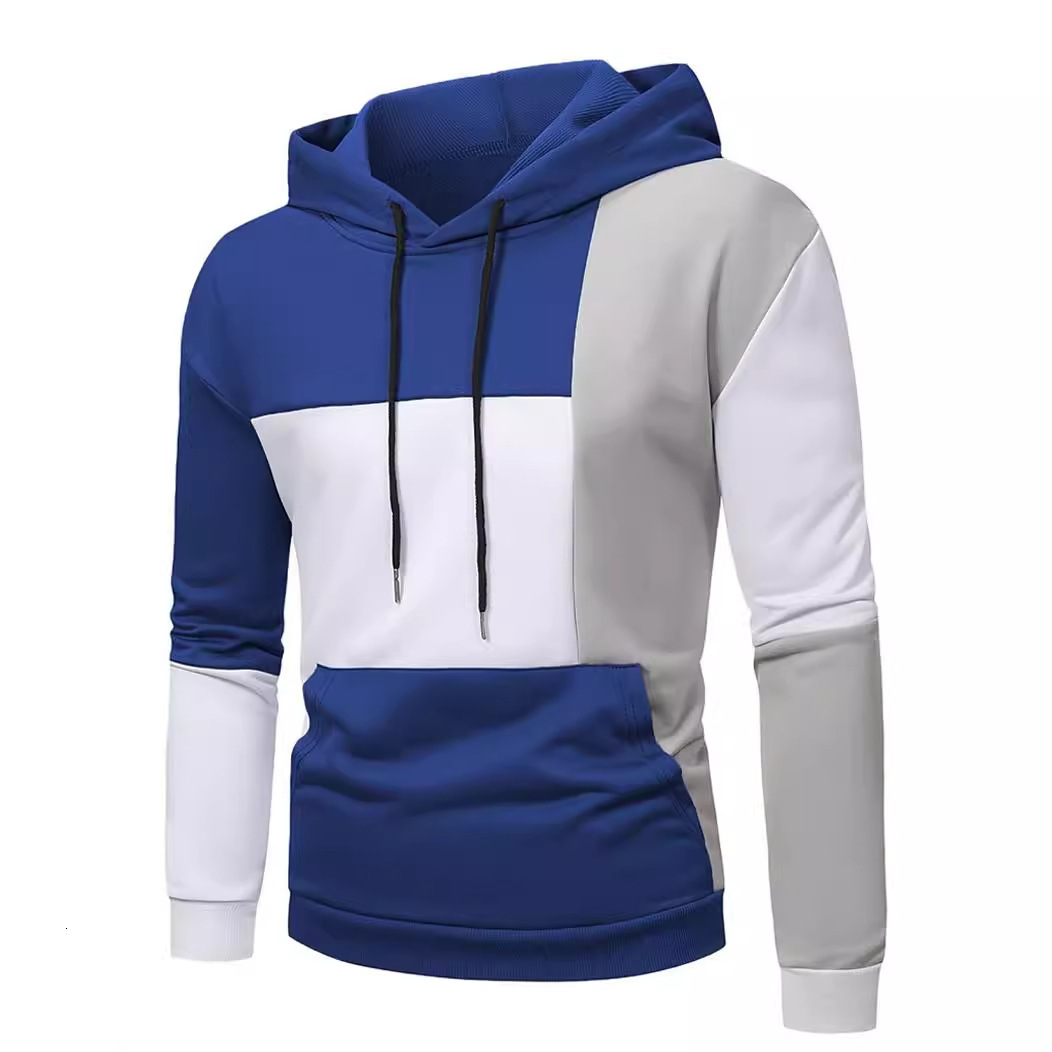 Designer 3D hooded sweatshirt with color blocked pattern for men, original factory