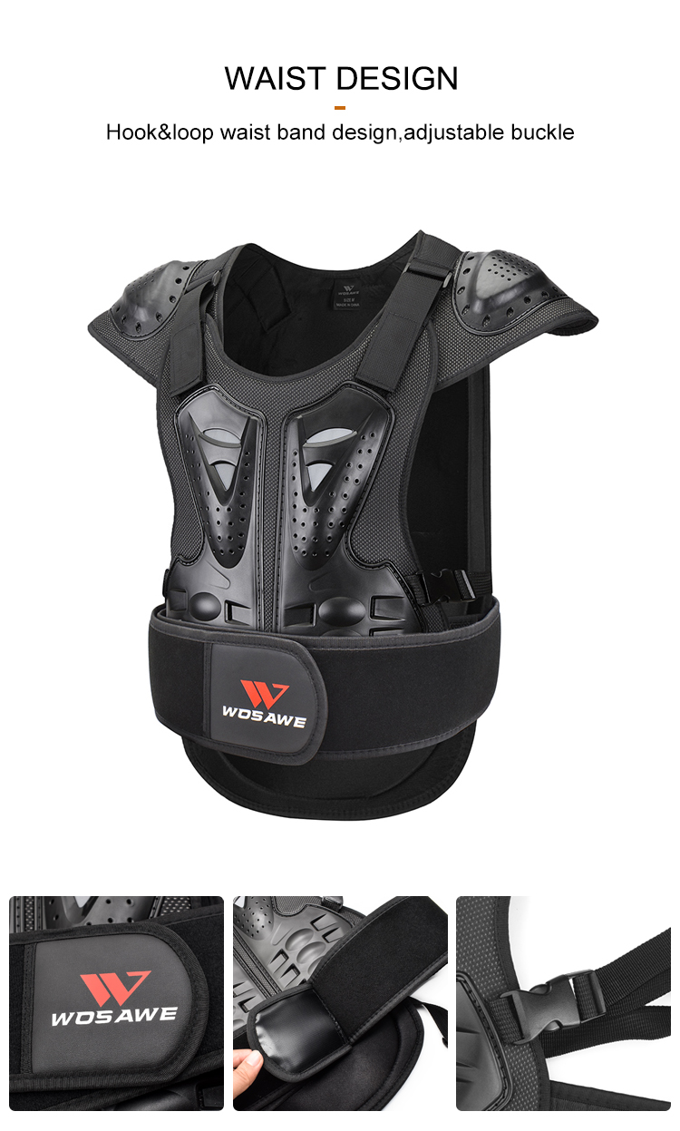 WOSAWE Adult Motorcycle Armor Vest Chest Back Spine Support Body Protective Gear Motocross Snowboarde Skate Racing Skateboard