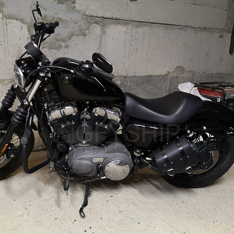 Motorcycle Bag For Harley Sportster Honda Suzuki Yamaha Kawasaki Leather Motorcycle Saddle Bag Waterproof Side Bags Tool Pouch