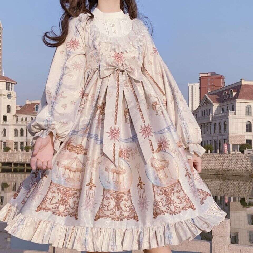 Skirt Glass Paradise Long Sleeve OP Lolita Light Summer Dress