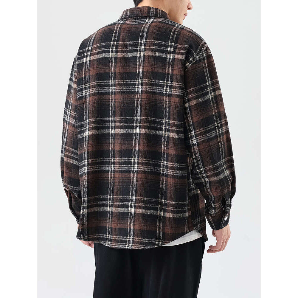 Oversized 8Xl 7Xl Plaid Shirt Men Winter Thick Vintage Flannel Long Sleeve Plus Size 6Xl Loose Men's Casual Soft Dress Shirts