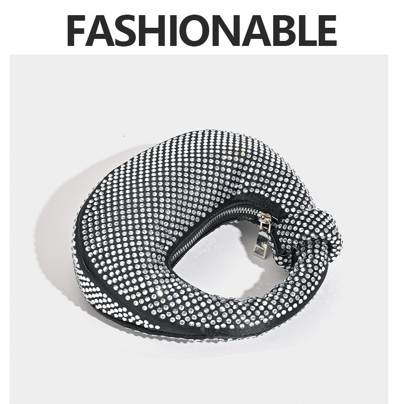 Free Delivery 2025S Designer New Niche Full Dia Dumpling Hand French Female Ladies Dinner Casual All-match Handbag Rhinestone Bag Designer Bag Luxury 