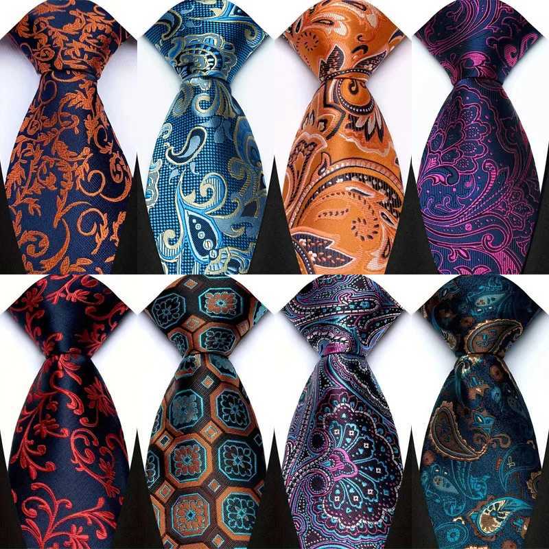 Luxury 8CM Mens Necktie Floral Paisley Ties For Man Groom Jacquard Woven Neck Tie Accories For Busin Wedding PartyX241111
