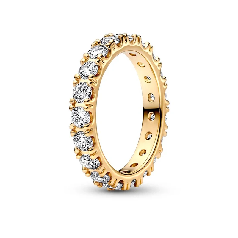 925 Sterling Silver New Fashion Valentine's Day Sparking Double -Hearted Ring Is Suitable For Women's Jewelry Fashion Accessories Free Deli