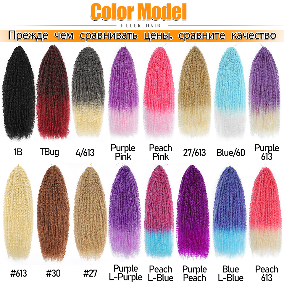 Crochet new Hair Afro Curls Braiding Hair Extensions Synthetic 2025 African Braided Hair For Braids Kinky Curly Soft Ombre Pink Purple