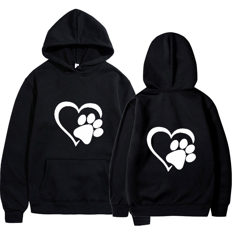 Designer Spring and Autumn Men's Cat Claw Love Couple's Hoodie Advertising Shirt