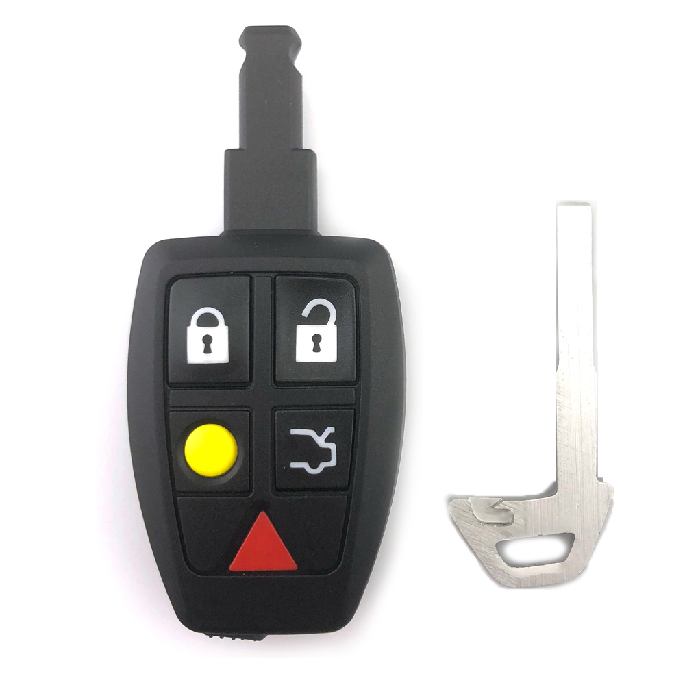 YIQIXIN 5 Buttons Key Case For Voo C30 C70 XC90 V70 S40 S60 V50 2008 2009 2010 2011 Smart Card Cover Insert Blade Housing Fob 80a63