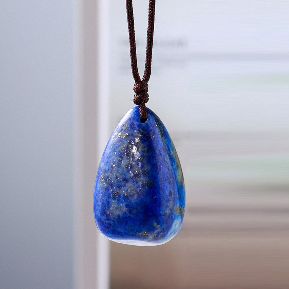 Natural Lapis Lazuli Polished Rough Tumbled Stone Pendants Chakra Energy Gem Reiki Healing Crystal Charms Necklaces