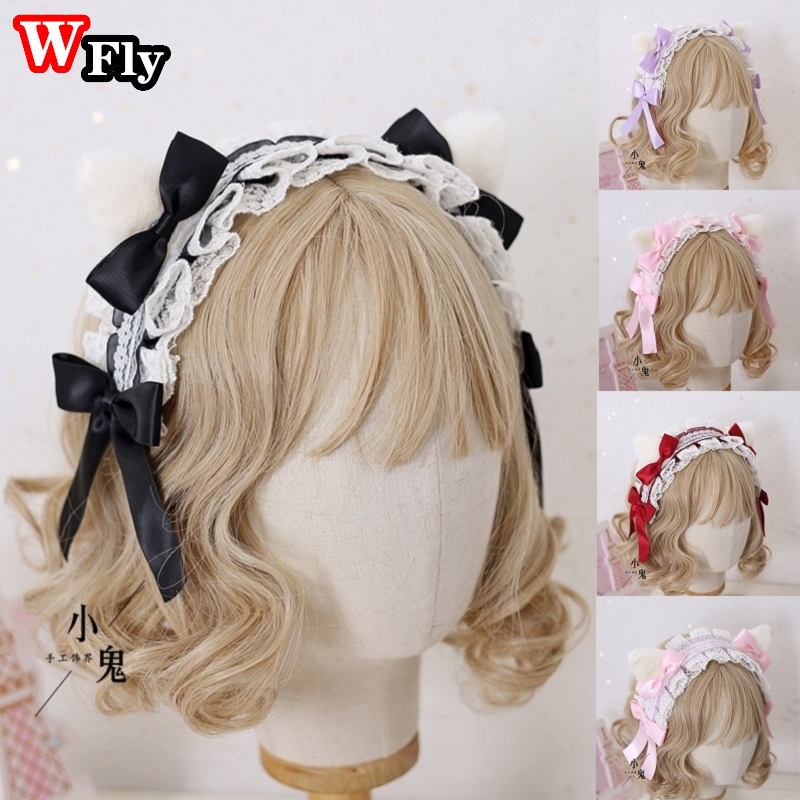 Haruku Kawaii Lolita Bow Cat Ear Hair band hair hoop new Japanese Sweet Women Girls Cosplay 2025 headband Headwear Hair Accessories
