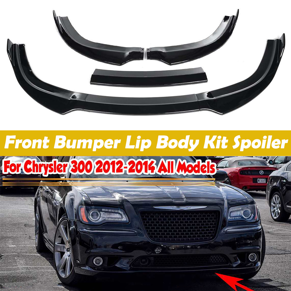 Car Front Bumper Protector Diffuser Spoiler Lip Splitter Guard Body Kit 2025 new Spoiler Cover Trim For Chrer 300 SRT8 2012 2013 2014