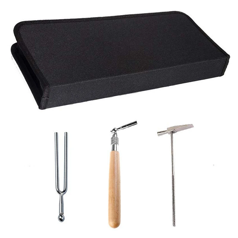 New Piano Tuning Kit 16Pcs Professional Piano Tuners Tools Set Wrench Hammer Mute Fork Screwdriver Belt Tweezers Clip