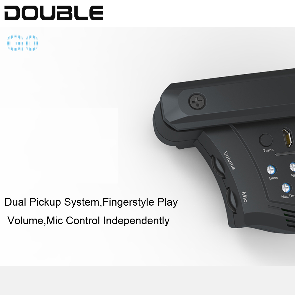 DOUBLE G0 Acoustic Guitar Pickup Chorus Delay Reverb Effects Piezo Soundhole Frequency Mic Magnetic Resonance Pickup
