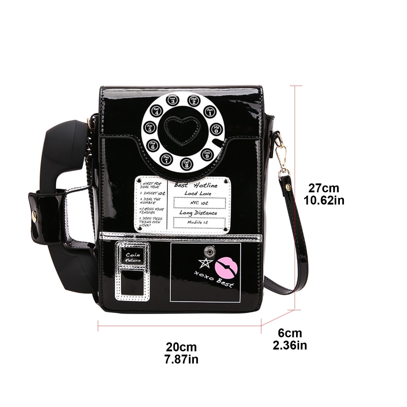 Women Telephone Shaped Handbag and Purses Retro Phone Top-Handle Shoulder Bags Crossbody for Adjustable Strap for Girls Gift
