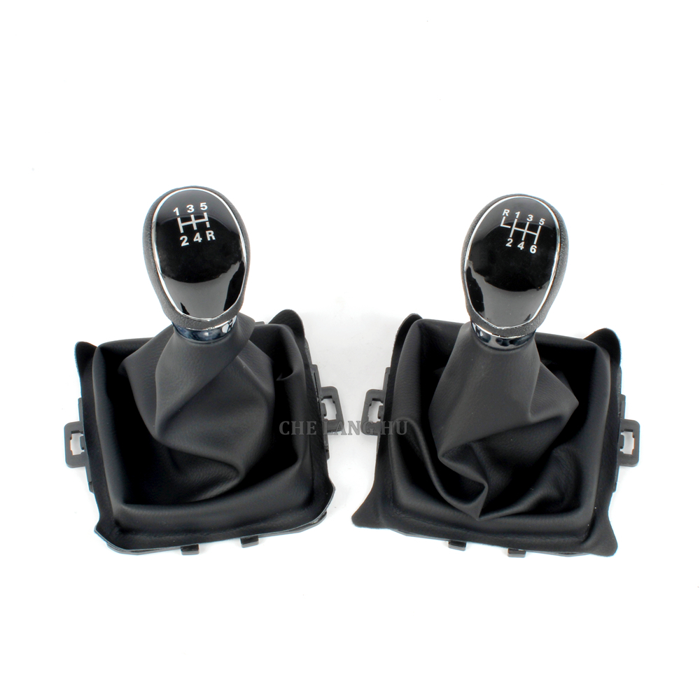 For Ford Fiesta 2008 2009 2010 2011 2012 Car-Styling Silver Black Gear Shift Knob 5 Gear 6 Speed Manual Gear shift knob Boot