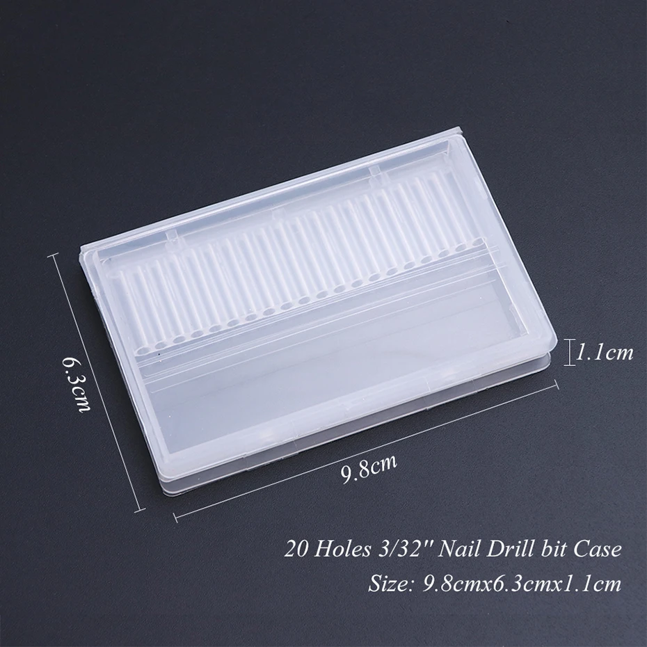 STZ 1pcs Empty Nail Drill Bits Storage Box Stand Display Container Holder Case for Milling Cutter Manicure Tool Accessories #994