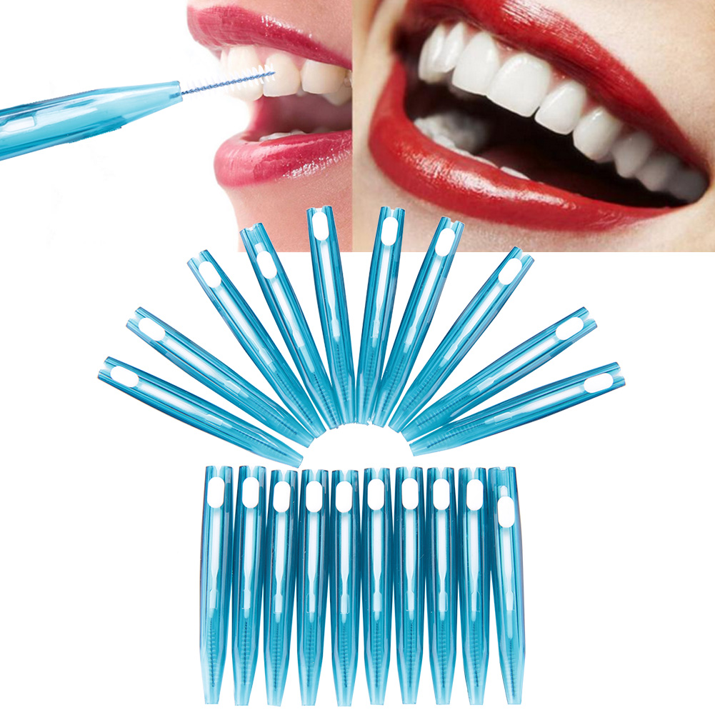 20 pcs Interdental Whiten Tooth Brush Flossing Head Toothpick Oral Care Clean Bridgework Braces Removed Plaque Stimulates Gums