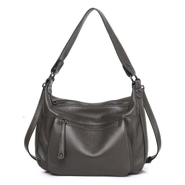 Fashion Genuine Leather Shoulder Bags Casual Versatile Cross Body Handbags Purses Cowhide Women Bag Genuine Leather Zipper Style Check BagVoyage
