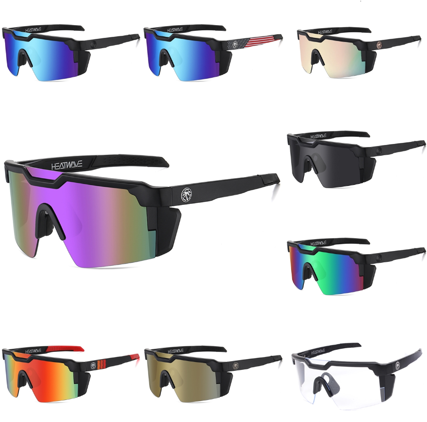 HeatWave Cycle Luxury Sports Sunglasses - Durable UV400 Protective Eyewear with Carrying Case for Men & Women High-Quality Unisex Eyewear with Travel Case Included
