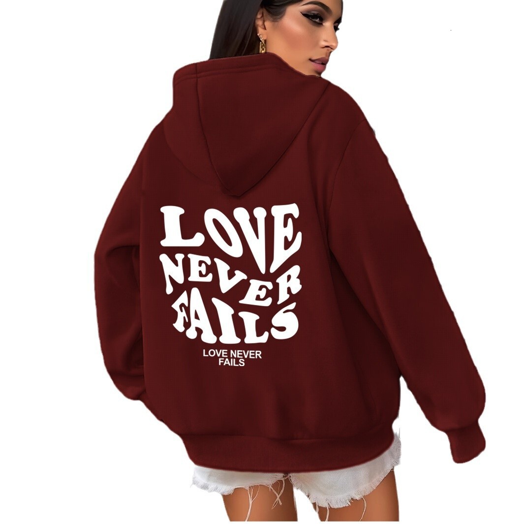 Designer hot selling women's versatile casual fashion LOVE pullover loose hooded sweatshirt