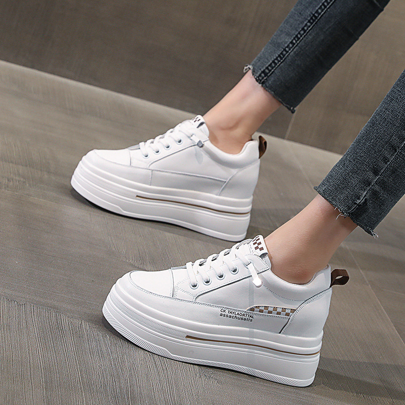Fujin 7cm Natural Cow Genuine Leather New High Brand Comfy Casual Shoes Ladies Vulcanize Women Platform Chunky Sneakers Autumn