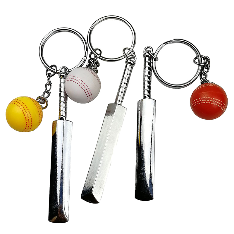 Cricket Keychain For Sport Fans Gift Sports Keyrings Cricket Keychains Gentleman's Game Keyring Keyholder Sport Key Chain