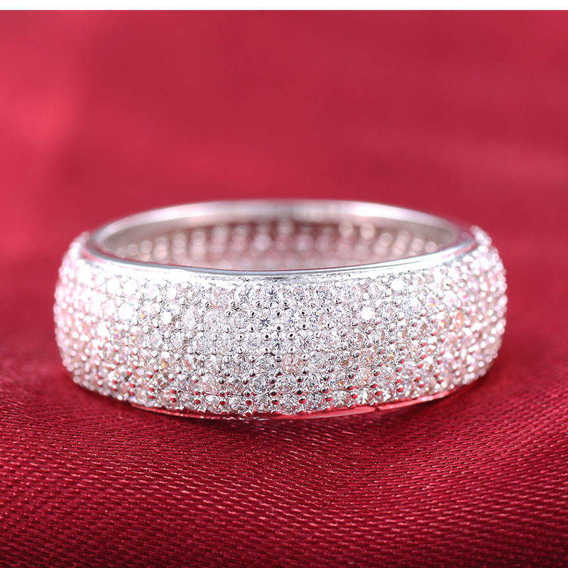 Hip Hop Full Zircon Copper Gold Plated Men Women Finger Ring