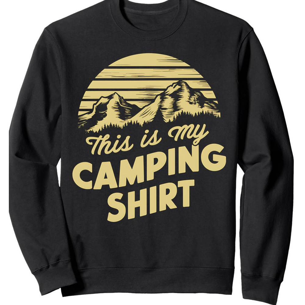 Long Sleeve Shirts for Men sweatshirt Camping Mountain Sunset My Camping Tee Design Sweatshirt T shirt Tee Streetwear Casual tops clothes