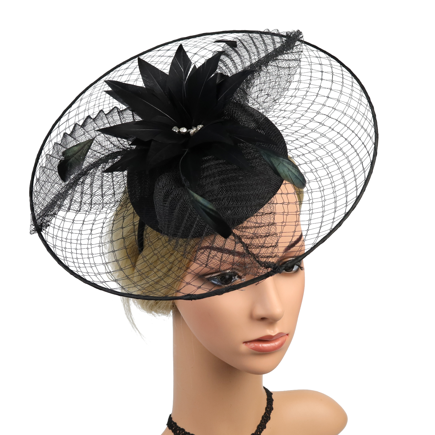 Big Tea Party Fascinator Hat Kentucky Derby Headband Flower Pillbox Hat Headwear Fascinators for Cocktail Bridal Wedding