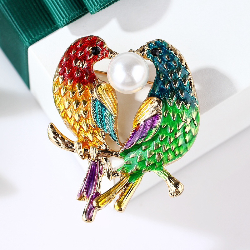 Women Bird Phoenix Owl Swallow Woodpecker Enamel Bird Brooches Women Alloy Brown Grey Bird Animal Party Casual Brooch Pins Gifts