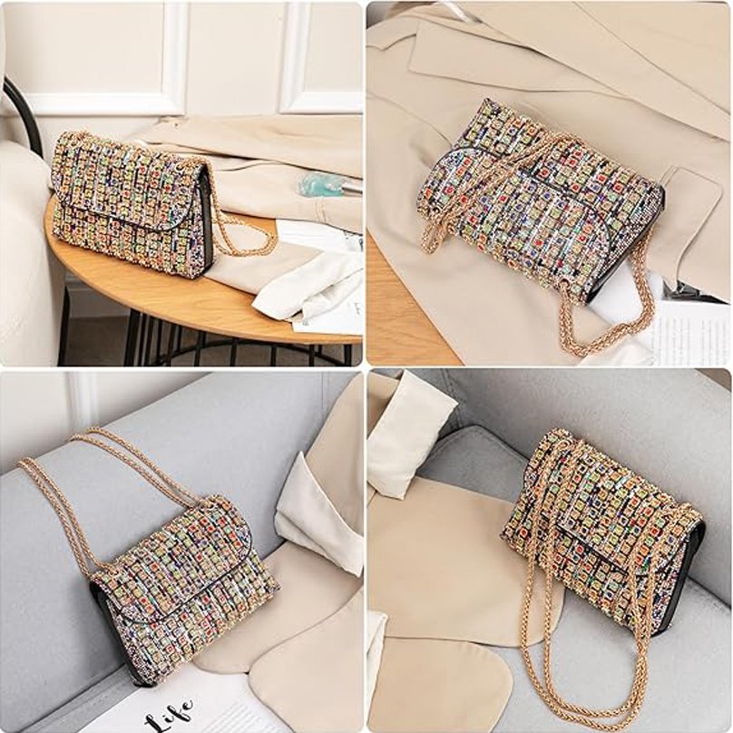 new luxury bag fashion designer bag Shoulder Bags Crossbody Bag Purses Handbags Crystals Rhinestone Evening Bag for Women Clutch Purse with Chain bag
