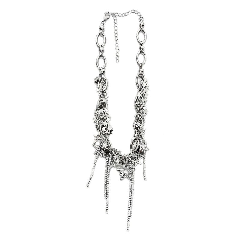 Star Necklaces Star Chain Chokers Pentagram Chain Necklaces Hot Girl Women Y2k Jewelry Alloy Material Party Accessories