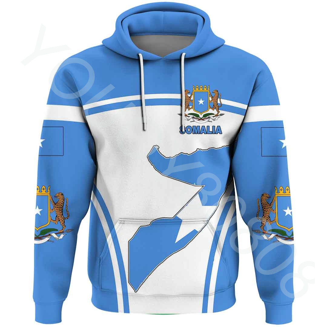 Men's Clothing Somalia Events Flag Pullover Hoodie Pentagonal Style Casual Street Style Sweatshirt Zip Jacket