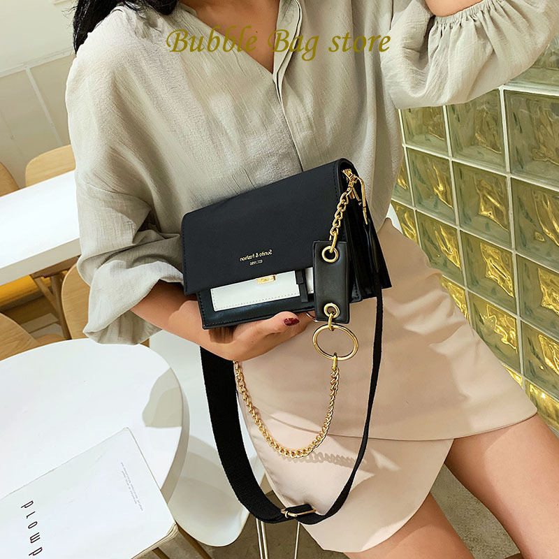 Minority Design Bag Women Small Fresh Chain Shoulder Bag 2023 Summer New Matte Slung Contrast Small Square Bag