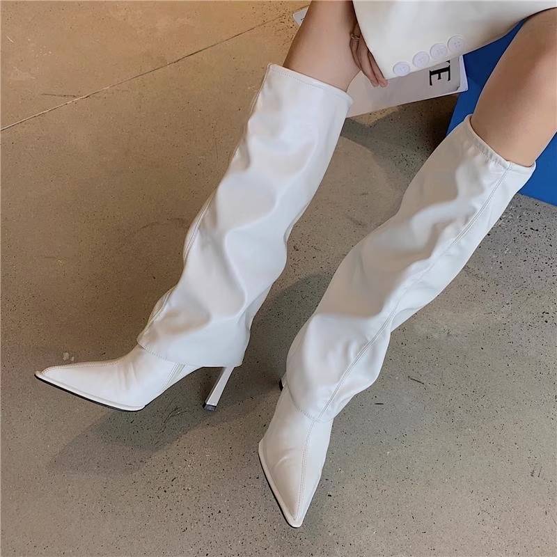 European and American Style Versatile Pointed Toe Boots Knee High Boots.