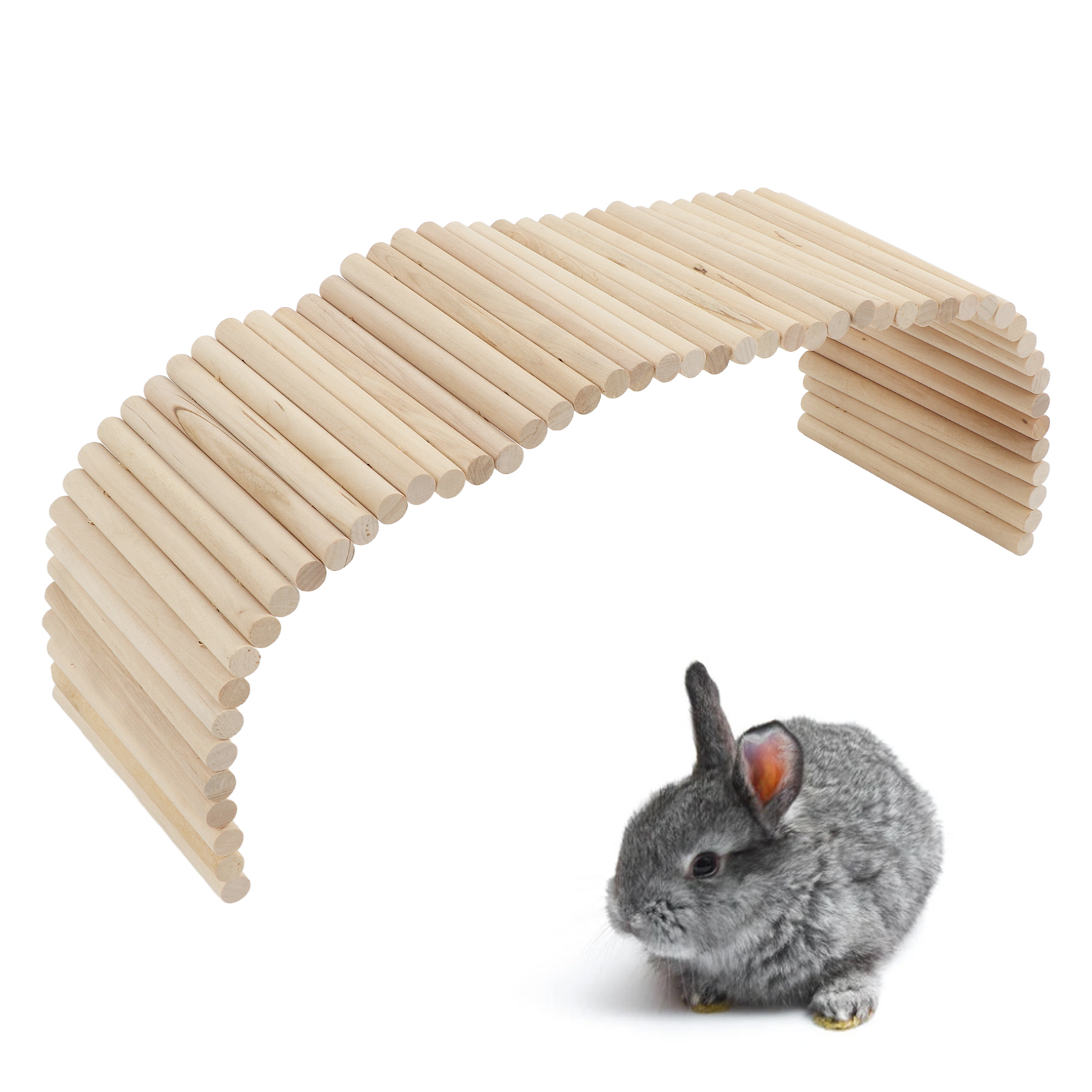 Pet Hideout Bridge Wooden Safe Bendable Small Pet Climbing Tunnel For Rabbits Guinea Pigs Hamsters