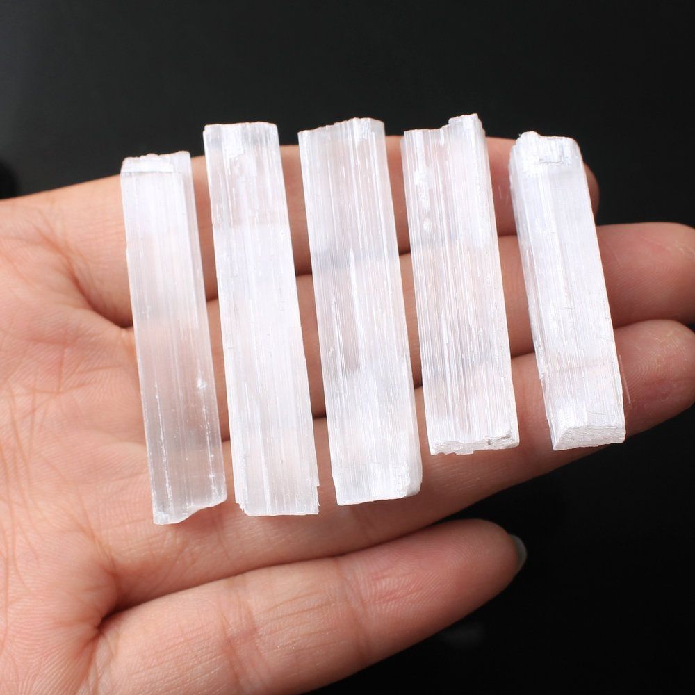 Jewelry Making Mineral Specimen Raw Gemstone Crystal Quartz White Selenite Wand Healing Stone Natural Gypsum Sticks