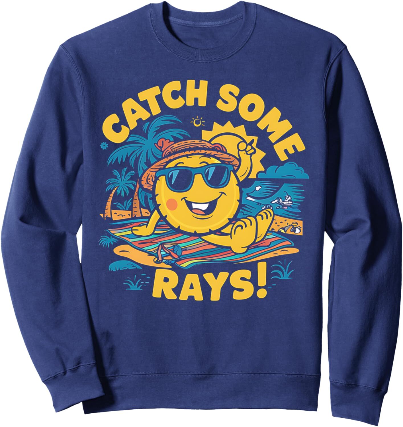 Long Sleeve Shirts for Men sweatshirt Summer Beach Sunbathing Vacation Relaxation Tanning Design Sweatshirt T shirt Tee Streetwear Casual tops clothes