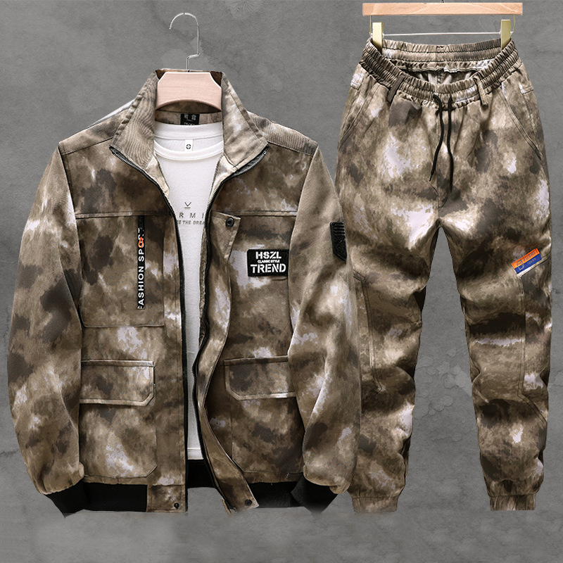 Camouflage Suit Jacket Men Hiking Fleece Military Men Winter Jackets Coat Casual Sports Hiking Fishing Cargo Pants Men Sport Set