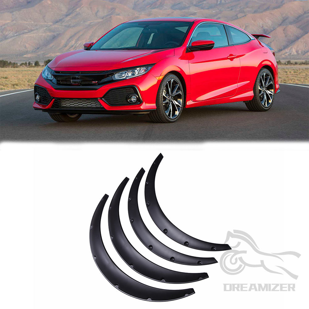 For Honda Civic 4pcs 3.5" Car SUV Off-road Car SUV Off-road Fender Flare Wheel Arch Protector Wheel Eyebrow Fender Mudguards