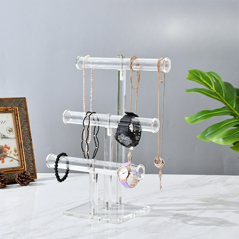 Clear Acrylic Bracelet Holder Stand Jewelry Display Organizer Shelf for Necklaces and Bracelets Jewelry Packaging & Display