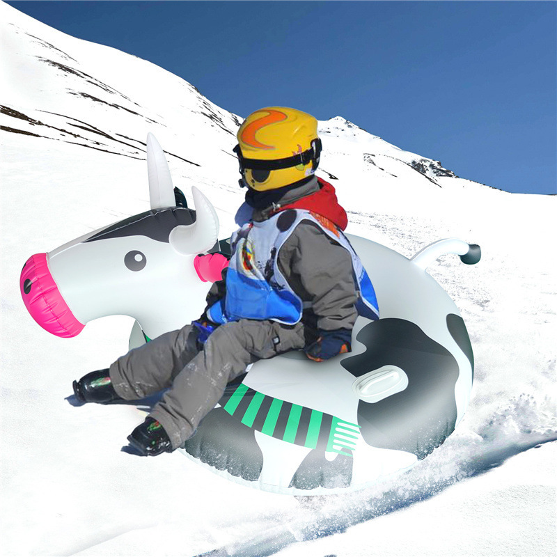 Skiing Snow Tube Sleigh Tubing Winter Inflatable Cold-resistant Ski Circle Children Adult Ski Ring Skiing Thickened Floated Sled