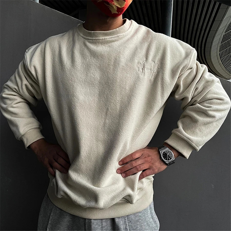 Mens Winter Gyms Cotton Hoodie Fitness Bodybuilding Sweatshirt Jacket High Quality Clothing 241111