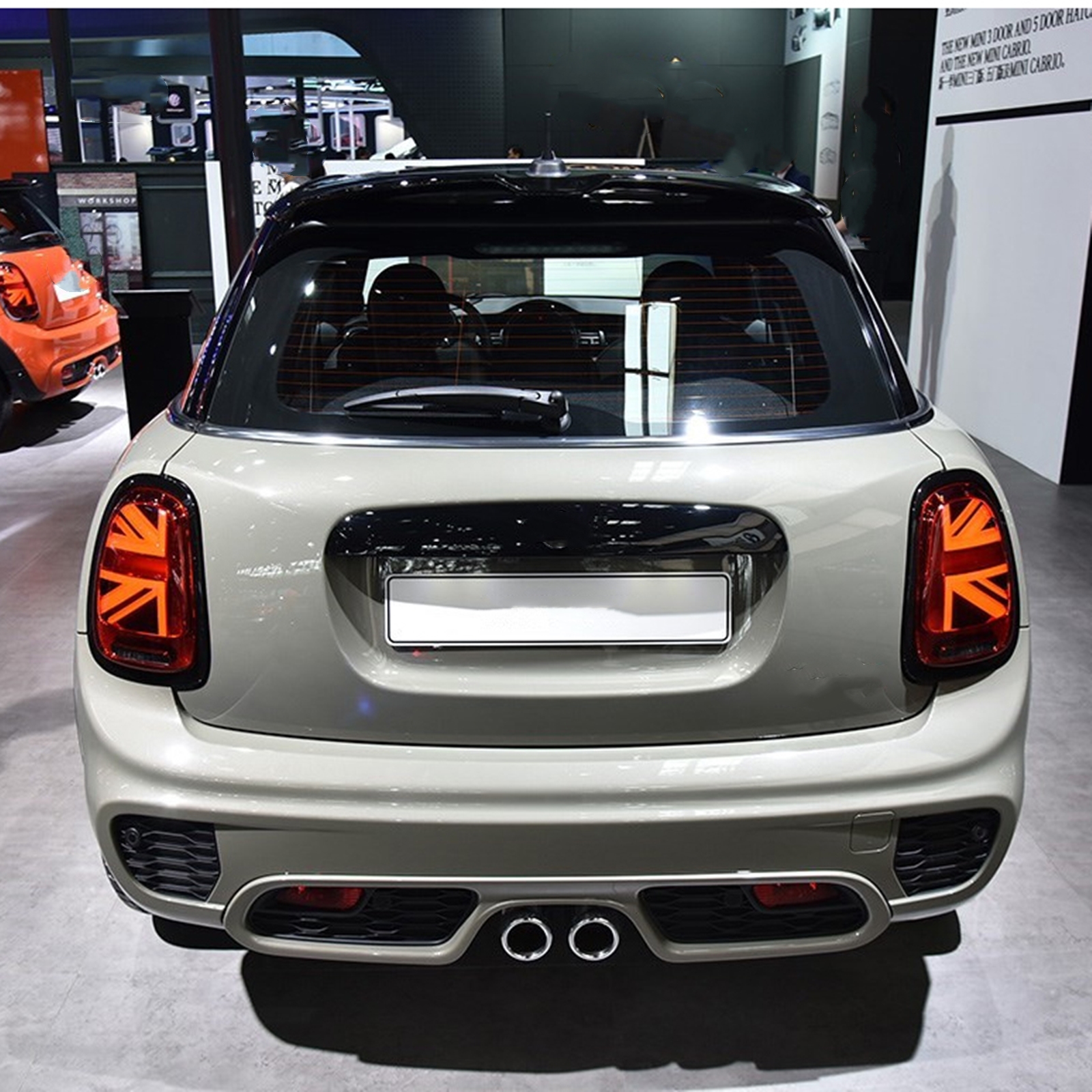 Front Head Lamp+Rear Light Cover Frame For BMW Mini Cooper S F55 F56 F57 JCW 2014-UP Headlight Headlamp Replacement Type Trim