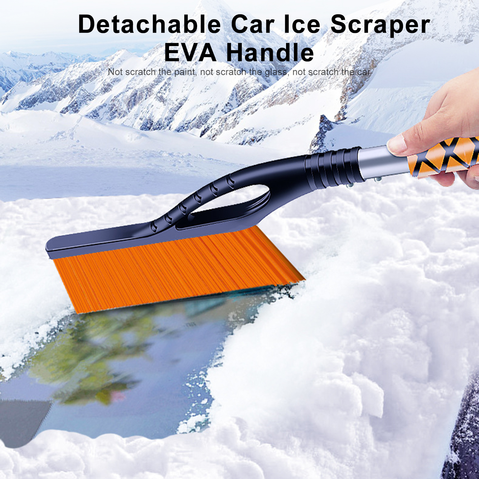 Car Ice Scraper Detachable Snow Remover Snow Brush Multifunctional Ice Shovel Cleaning Tool Thickened EVA Handle ea243