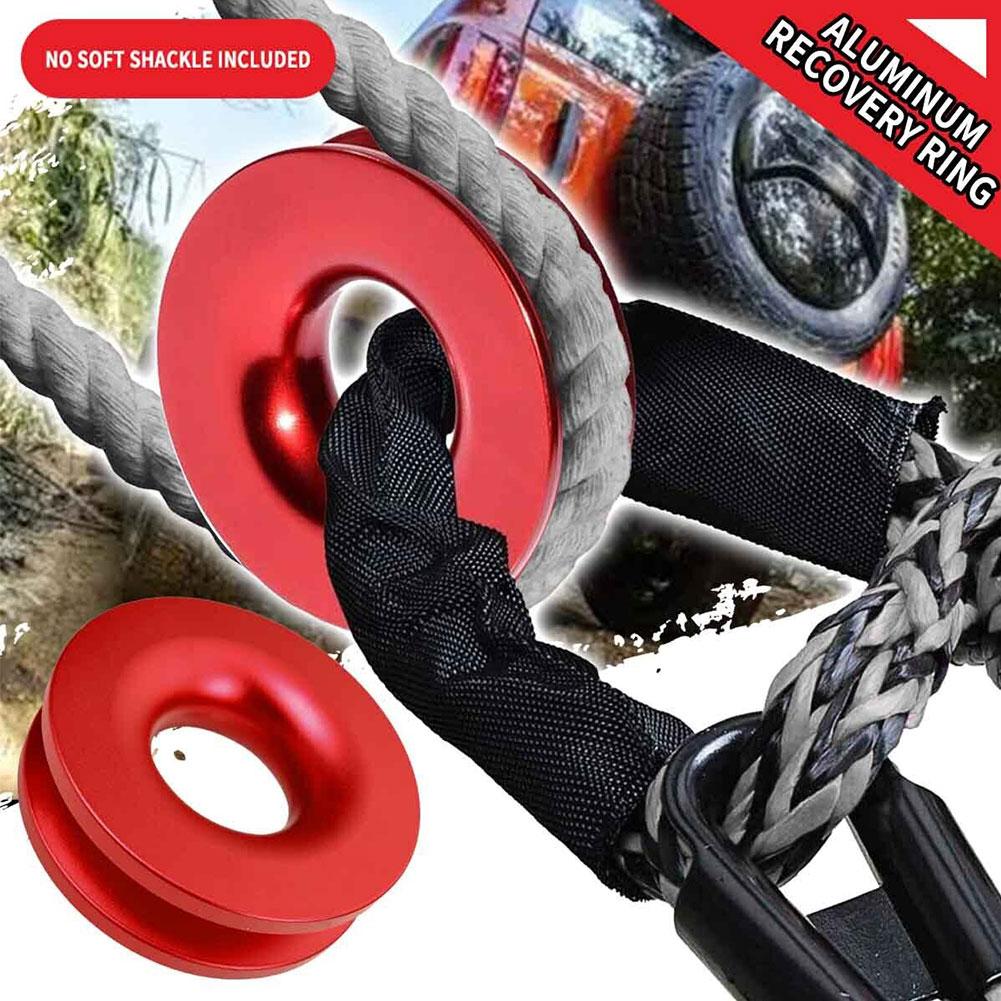 Car Recovery Ring Winch Soft Shackle Recovery Ring Kits Truck ATV Winch Rope Hauls Snatch Soft Shackle Car Accessory