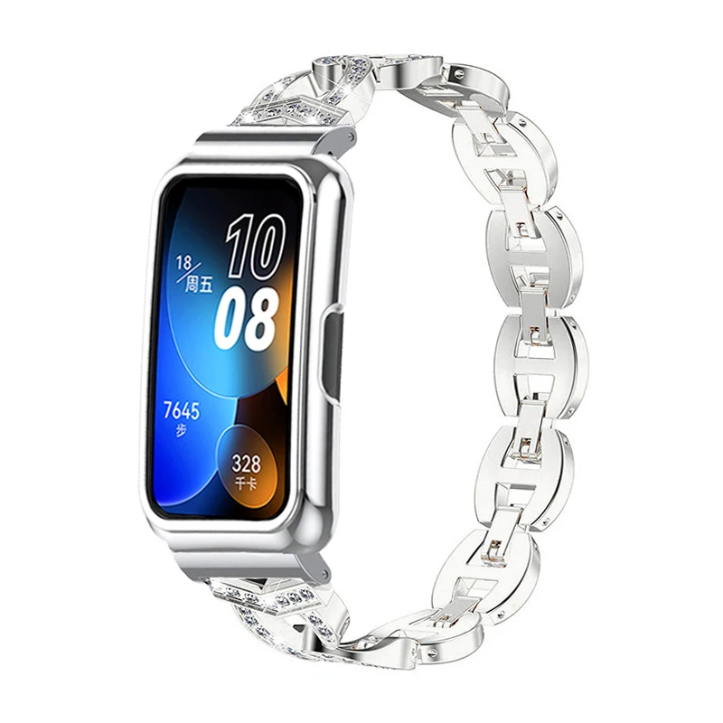 Bracelet Metal Case Dia Protector For Huawei Band 6/7/8 Smart Band Strap For Honor band 6/7 Protective Cover Shell Watchband smile