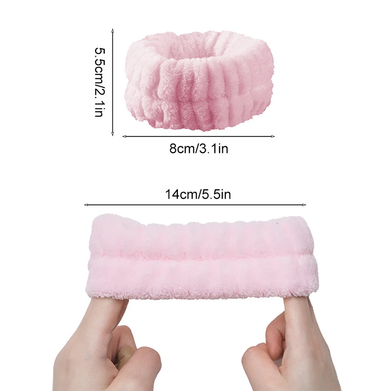 Face For Headbands Wash Women Coral Fleece Hair Bands Cuff Waterproof Bands Absorbent Wristbands Head Band Hair Accessories Set smile