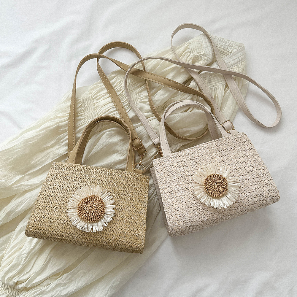Straw Bags Summer Beach 2024 Women Tote Bags Designer Handbags Purse Weave Zipper Adjustable Strap Shoulder Crossbody Bag