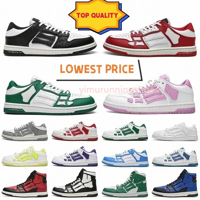 2024 shoes Skel-Top Low Casual Shoes Skelet Bones Runner Top Low Skel Skeleton Women Men Sneakers Black White Genuine Leather Lace Up shoe k1